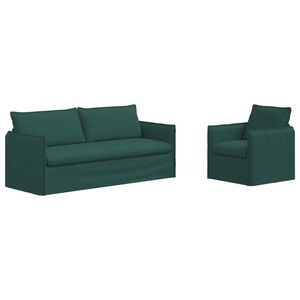 vidaXL Sofa 2 pcs Dunkelgr&uuml;n