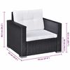 vidaXL 6-tlg. Garten-Lounge-Set mit Auflagen Poly Rattan Schwarz