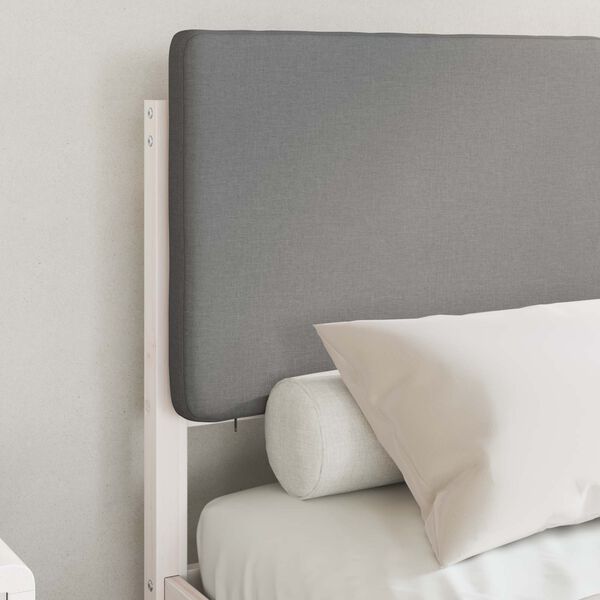 vidaXL Bettgestell mit gepolstertem Kopfteil Hellgrau 135 x 190 cm