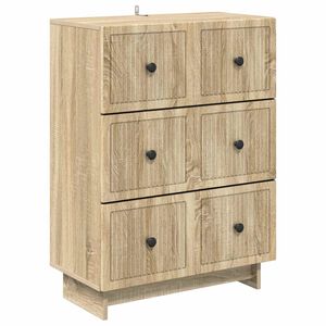 vidaXL Schubladenschrank Sonoma-Eiche 66 x 34,5 x 90 cm Holzwerkstoff