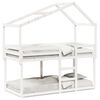 vidaXL Etagenbett mit Dach Wei&szlig; 90x190 cm Massivholz Kiefer
