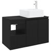 vidaXL Badezimmerm&ouml;bel-Set 2 stk. Schwarz Holzwerkstoff