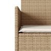 vidaXL Gartensofa 2-Sitzer mit Tisch und Kissen Beige Poly Rattan