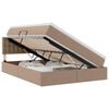 vidaXL Bett mit Stauraum und LED Cappuccino 140 x 190 cm Kunstleder