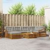 vidaXL Outdoor-Sofagarnitur mit Kissen 7 pcs Nat&uuml;rlich und Hellgrau