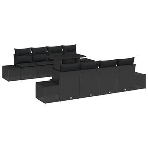 vidaXL Gartensofa-set 9 stk. Schwarz Poly-Rattan