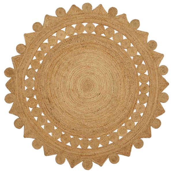 vidaXL Bereichsteppiche Rechtwinklig Braun &Oslash; 180 cm Jute