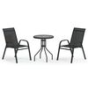 vidaXL 3-tlg. Garten-Bistro-Set Schwarz