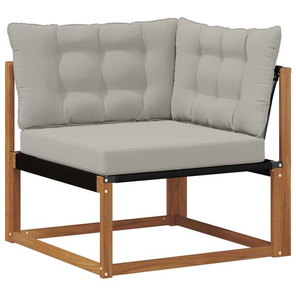 vidaXL Outdoor-Sofagarnitur mit Kissen 6 pcs Nat&uuml;rlich und Hellgrau