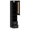 vidaXL Highboard Schwarz 34,5x34x180 cm Holzwerkstoff