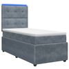 vidaXL LED Boxspringbett mit Matratze Dunkelgrau 90 x 190 cm Samt