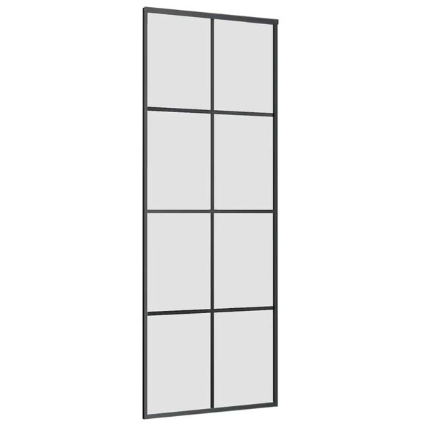 vidaXL Schiebet&uuml;r mit Beschlag 76x205 cm ESG-Glas & Aluminium