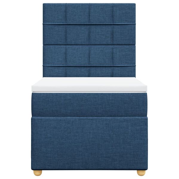 vidaXL Boxspringbett mit Matratze Blau 90x190 cm Stoff