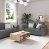 vidaXL Sofa 3 pcs Dunkelgrau 219 x 80 x 82 cm Leinenmischgewebe