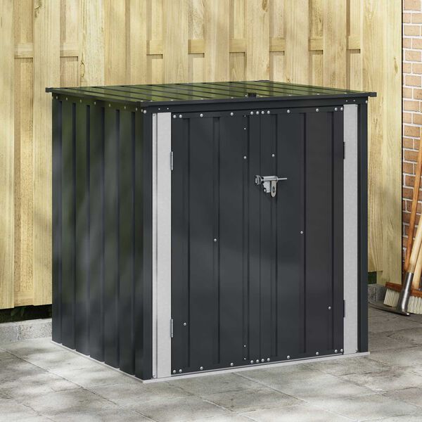 vidaXL Gartenlagerbox Schwarz 101,5 x 82 x 100 cm Stahl