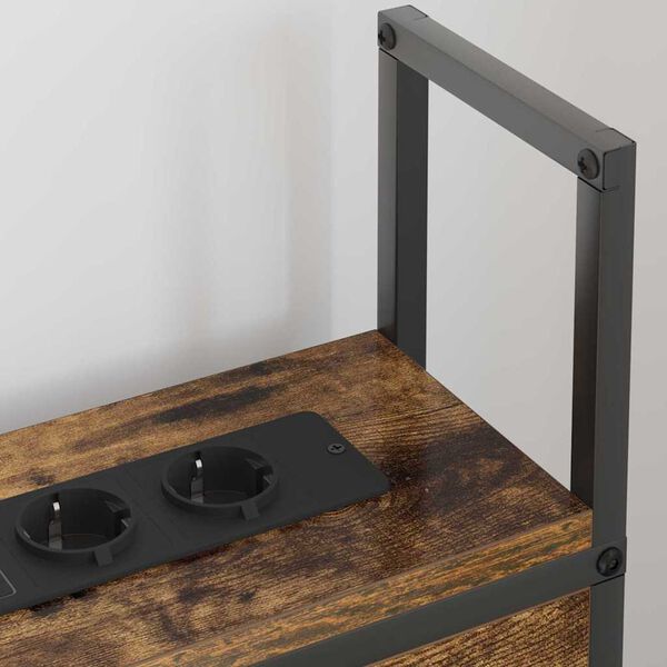 vidaXL Kopfteil mit Stauraum mit Ladestation mit Regal R&auml;uchereiche