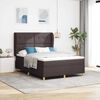 vidaXL Boxspringbett mit Matratze Dunkelbraun 190 x 140 cm Stoff