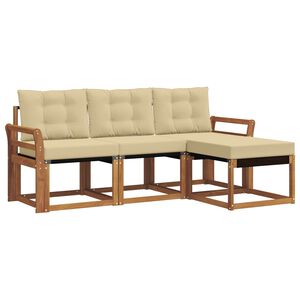 vidaXL Outdoor-Sofagarnitur mit Kissen 4 pcs Natur und Beige