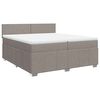 vidaXL Boxspringbett mit Matratze Taupe 200x200 cm Stoff