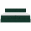 vidaXL Ottoman-Bett mit Matratze Dunkelgr&uuml;n 200x200 cm Samt