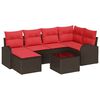 vidaXL Gartensofa-set mit Kissen 7 pcs Braun Poly Rattan