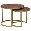 vidaXL Nesting-Couchtische 2 stk. Dunkelbraun 50 x 50 x 40 cm