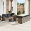 vidaXL Gartensofa-set mit Kissen 11 pcs Grau Poly-Rattan
