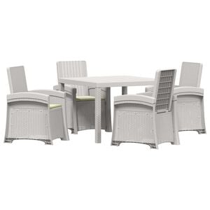 vidaXL Garten Essgruppe 5 stk. Wei&szlig; und Creme PP