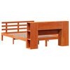 vidaXL Massivholzbett mit Regal ohne Matratze Wachsbraun 150x200 cm
