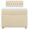 vidaXL Boxspringbett mit Matratze Creme 90x190 cm Stoff