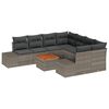 vidaXL Gartensofa-set mit Kissen 9 pcs Grau Poly-Rattan