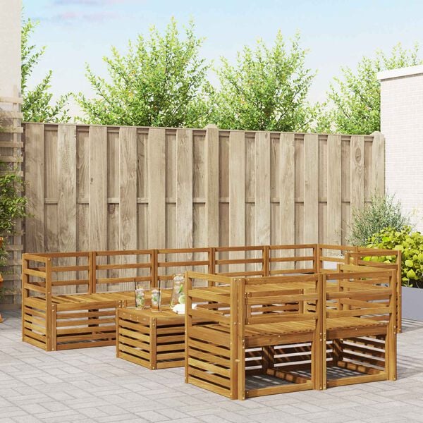 vidaXL Sofagarnituren 9 pcs Natur Massivholz Akazie