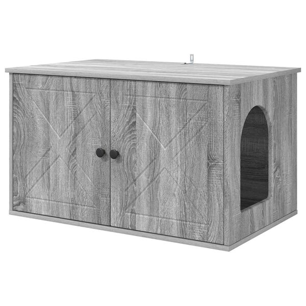 vidaXL Katzenhaus Graues Sonoma 85 x 55 x 50 cm Holzwerkstoff