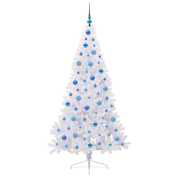 vidaXL K&uuml;nstlicher Weihnachtsbaum Wei&szlig; 180 cm PVC und Stahl