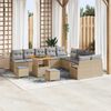 vidaXL Garten-Sofa-Set mit Kissen mit Kissen 13 pcs Beige und Hellgrau