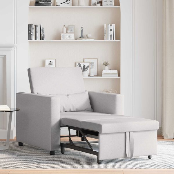 vidaXL Einzel-Schlafsofa mit Rädern Wolkengrau 90 x 165 x 87 cm Stoff