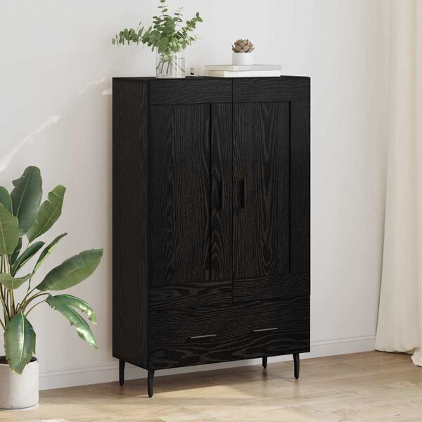 vidaXL Highboard Schwarz Eichen-Optik 69,5 x 31 x 115 cm Holzwerkstoff