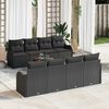 vidaXL Gartensofa-set mit Speicher 9 pcs Schwarz Poly-Rattan