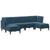 vidaXL Wohnzimmergarnitur mit Kissen mit Speicher 6 pcs Blau Samt