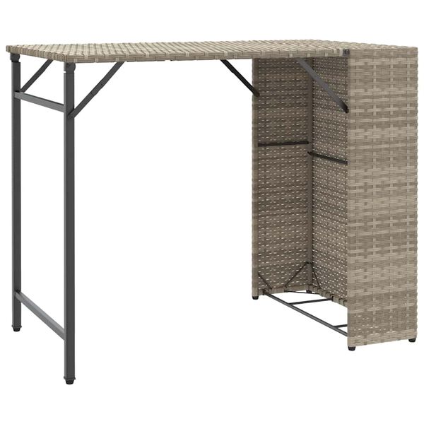 vidaXL 5-tlg. Garten-Essgruppe Klappbar Hellgrau Poly Rattan