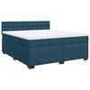 vidaXL Boxspringbett mit Matratze Blau 180x200 cm Samt