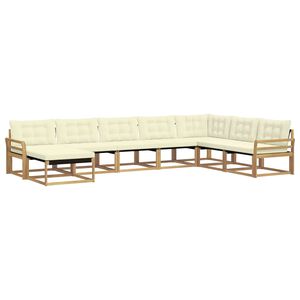 vidaXL Outdoor-Sofagarnitur 8 stk. Wei&szlig; und Creme Massivholz Akazie