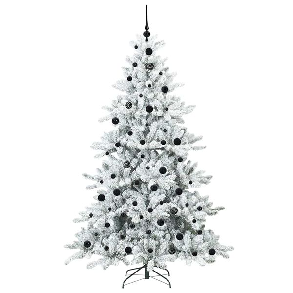 vidaXL K&uuml;nstlicher klappbarer Weihnachtsbaum Wei&szlig; 210 cm PVC und Stahl