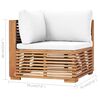 vidaXL 9-tlg. Garten-Lounge-Set mit Creme Kissen Massivholz Teak