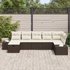 vidaXL Gartensofa-set mit Kissen 7 pcs Braun Poly-Rattan