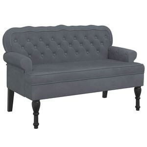 vidaXL Sitzbank mit R&uuml;ckenlehne Dunkelgrau 119,5x64,5x75 cm Samt