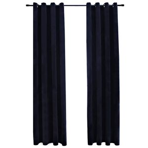 vidaXL Verdunkelungsvorh&auml;nge mit &Ouml;sen 2 Stk. Samt Schwarz 140x245 cm