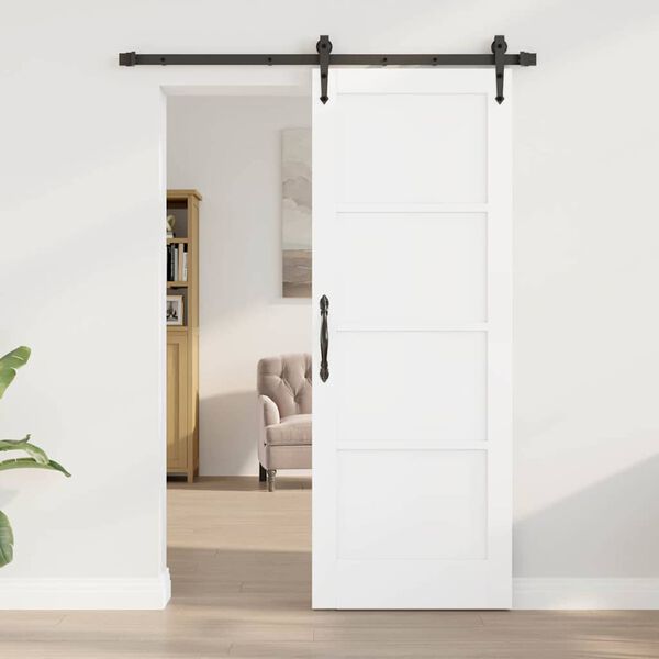 vidaXL Schiebet&uuml;r ORKDAL Wei&szlig; 73,5 x 198,5 cm Massives Kiefernholz