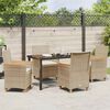 vidaXL Garten Essgruppe 5 pcs Beige Poly-Rattan