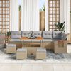 vidaXL Garten-Sofa-Set mit Kissen 10 pcs Beige und Hellgrau